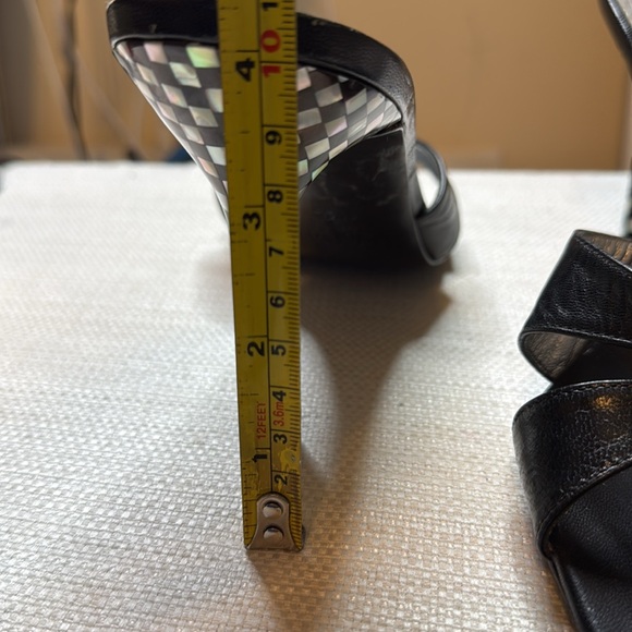 Giuseppe Zanotti Black Open Toe Check Heels 40/9.5 - Picture 7 of 9